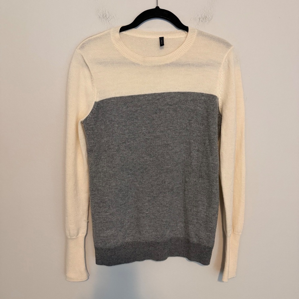 Theory Needle Punch Soft Luster‎ Sweater color block wool S minimalist classic